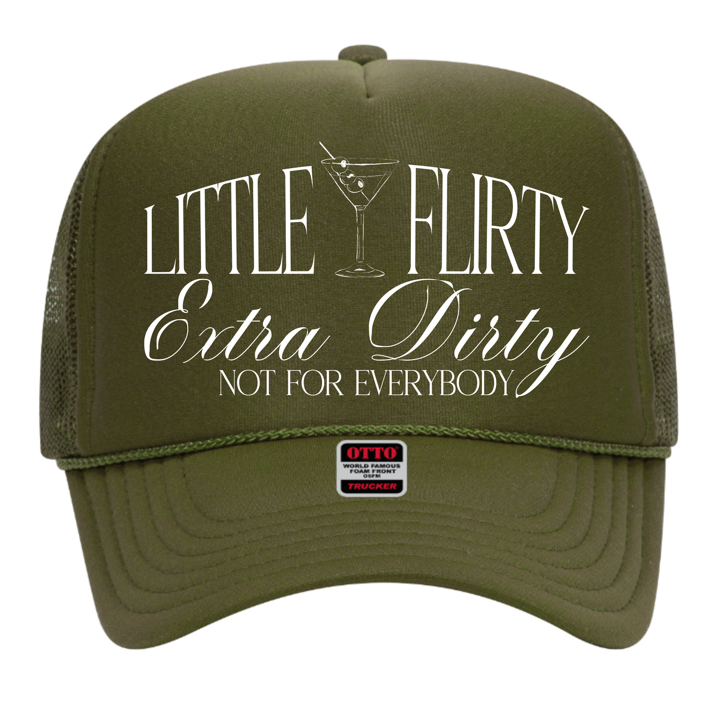 Little Flirty Extra Dirty Hat – Trucker Hat for Women | Sassy Funny Cocktail Hat | Party Hat | Mom Mess Mafia