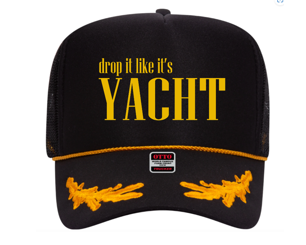 Funny Nautical Trucker Hats, Unisex Party Hats, Yacht Rock Concert Hats, Boat Party, Captain Bachelor Bachelorette Party Gifts, Personalized