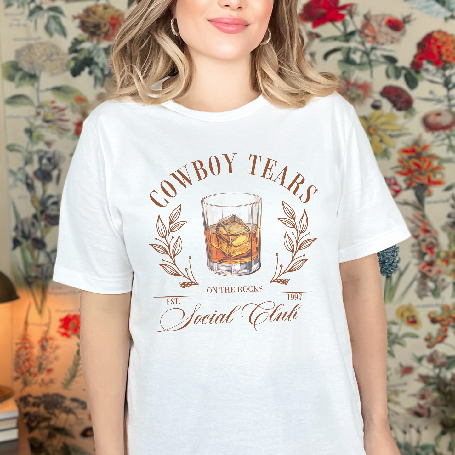 Graphic Western Shirt, Womens Vintage Cowboy T Shirt, Rodeo Shirt, Whiskey Girl Cowboy Killer Cocktail Party Shirt Cowboy Tears Nashville