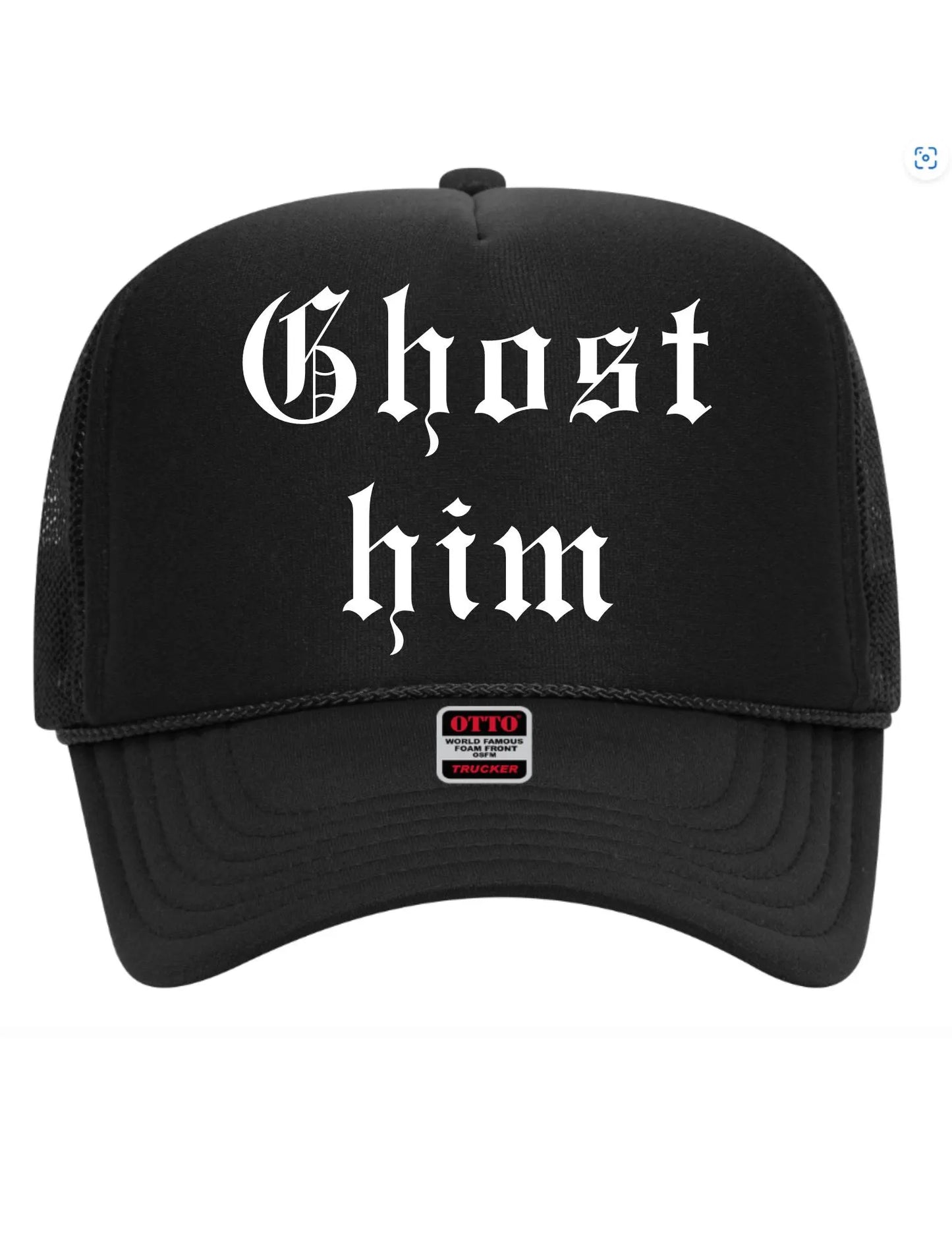 Funny Ghost Him, Black Fall Foam Trucker Hat, Gothic Halloween, Tis The Season Pumpkin Fall Hat for Women Pumpkin Patch Trendy Womens Hat