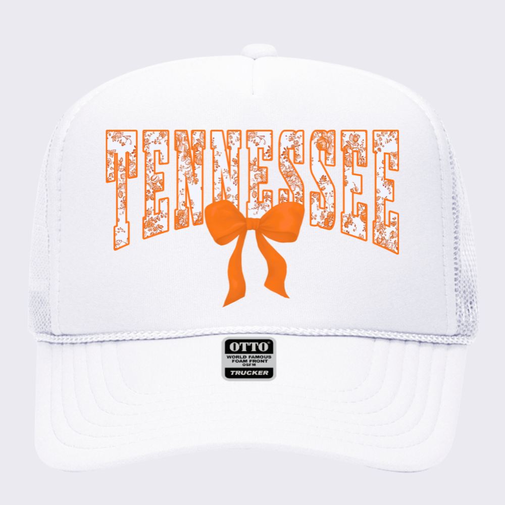 Tennessee Orange Coquette Bow Vols Rocky Top Trucker Hat, Womens Football Hat, Football Mom, College Smokey Vols UT