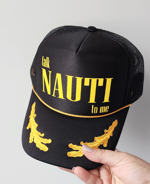 Funny Nautical Trucker Hats, Unisex Party Hats, Yacht Rock Concert Hats, Boat Party, Captain Bachelor Bachelorette Party Gifts, Personalized