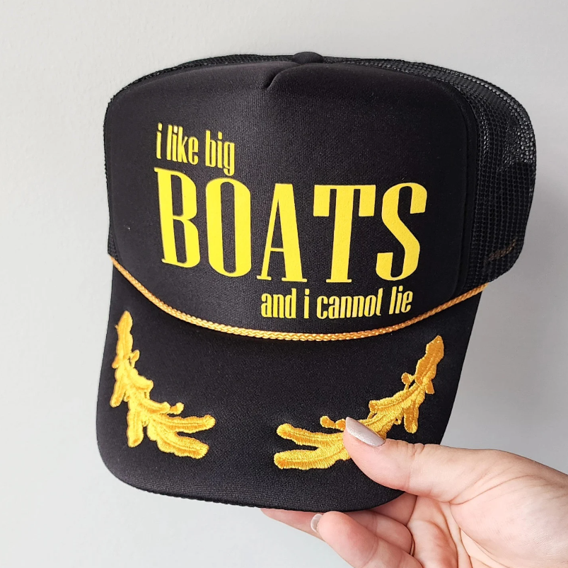Funny Nautical Trucker Hats, Unisex Party Hats, Yacht Rock Concert Hats, Boat Party, Captain Bachelor Bachelorette Party Gifts, Personalized