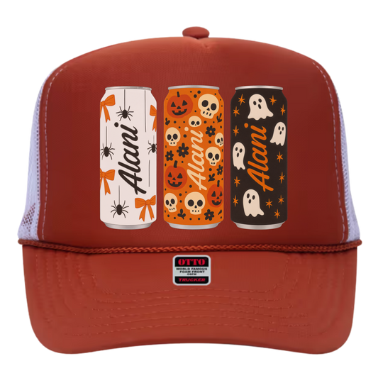 Halloween Alani Nu Comfort Colors Trucker Hat – Fall Energy Drink Aesthetic for Women