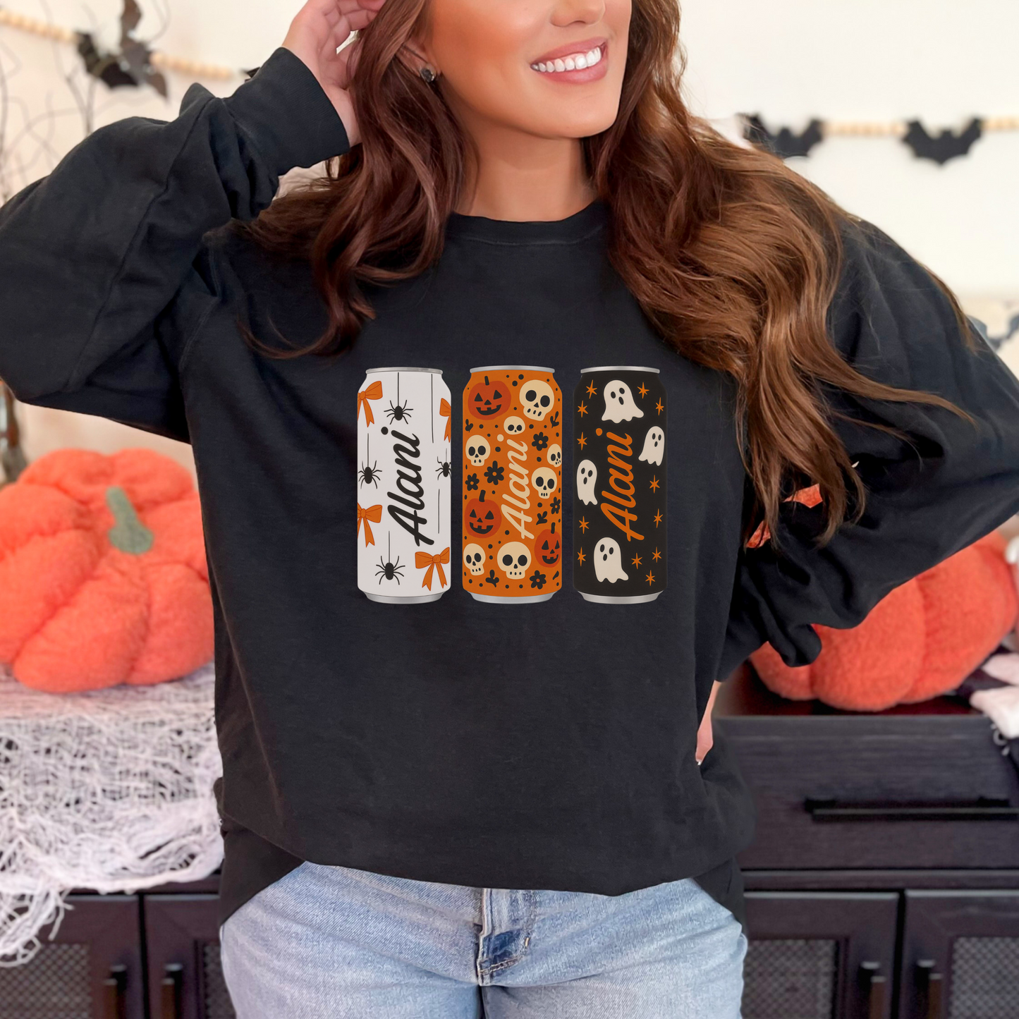 Halloween Alani Nu Comfort Colors Sweatshirt – Fall Energy Drink Aesthetic Pullover for Women