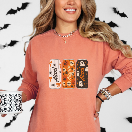 Halloween Alani Nu Comfort Colors Sweatshirt – Fall Energy Drink Aesthetic Pullover for Women