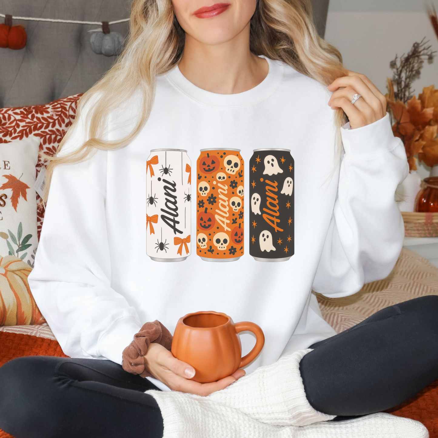 Halloween Alani Nu Comfort Colors Sweatshirt – Fall Energy Drink Aesthetic Pullover for Women