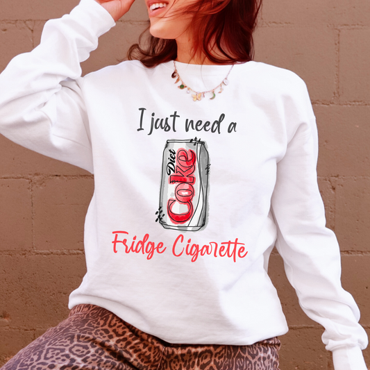 Comfort Colors "Fridge Cigarette" Sweatshirt – Funny Diet Coke Mom Aesthetic Pullover
