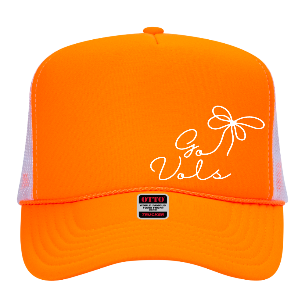 Go Tennessee Vols Coquette Bow Checkered Mesh Trucker Hat, Rocky Top, Womens Football Hat, Sports Mom, Football Mom, College, Smokey Vols UT