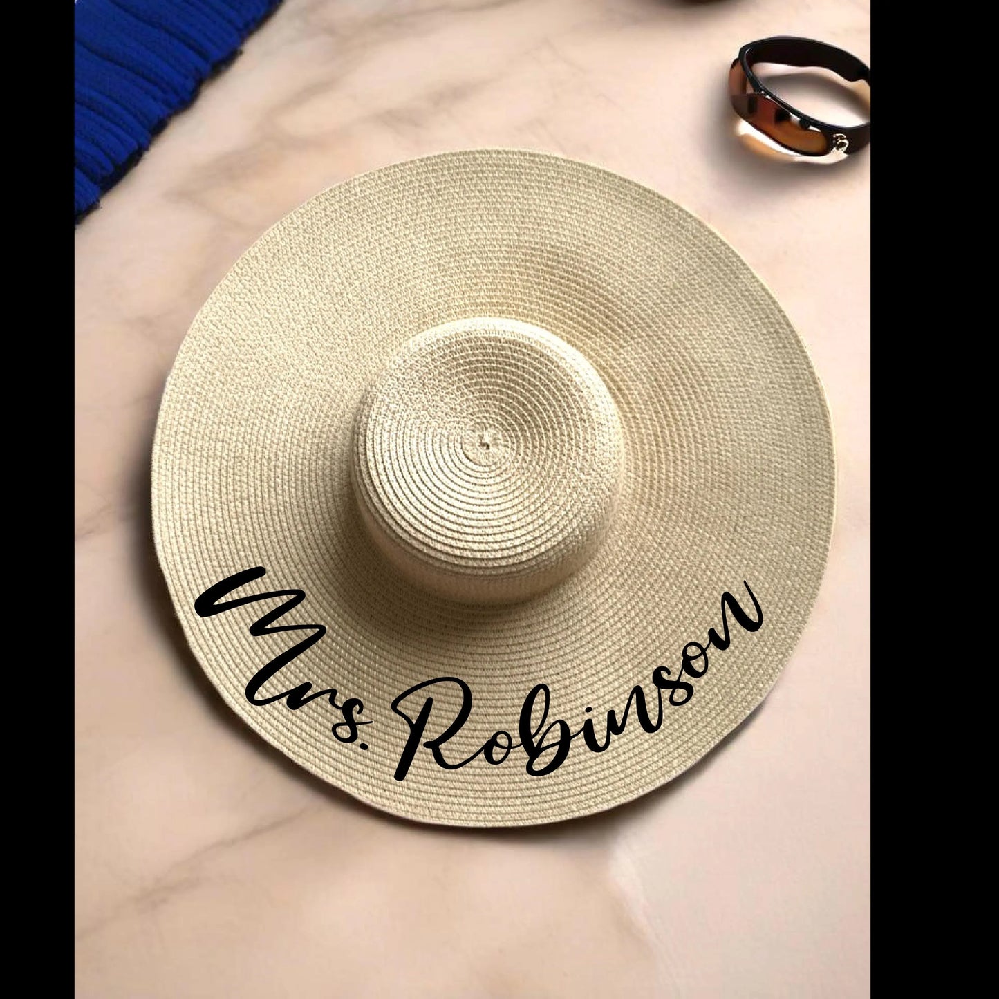 Mrs. Straw Sun Hat, Bridal Shower Gift, Bride To Be Honeymoon, Bachelorette Party, Gifts for Bride, Vacation, Personalized, Floppy Sun Hat