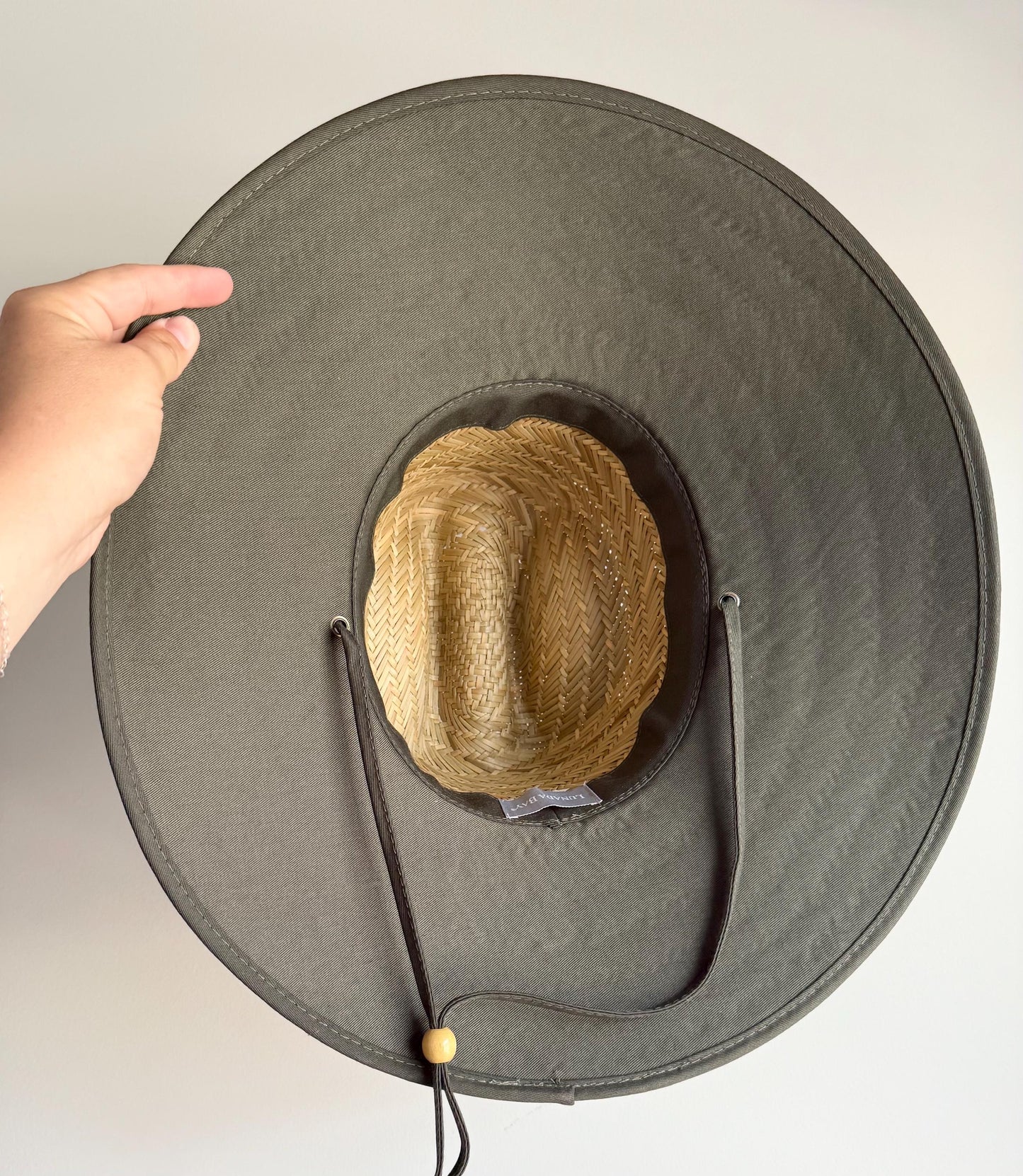 Patriotic Patch, Beer Bacon Guns and Freedom. Straw Lifeguard Hat, Army Green Fabric Lined, Boating Hat, Pool Hat, Beach Hat, Fishing Hat